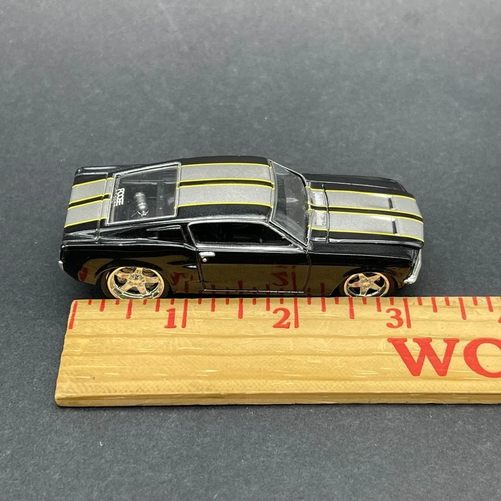 JL Full Throttle Foose 1967 67 Ford Mustang Black Car Stripes Diecast 1/64 Scale